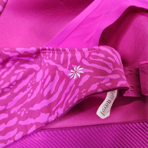 Athleta Advance Printed Sports Bra High Impact Fiji Magnolia Purple Size 38D - Picture 7 of 11